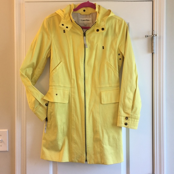 calvin klein yellow rain jacket